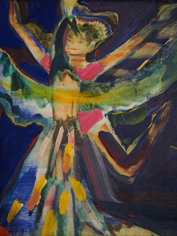 Peacock welcome, acrylic on canvas, 22 x30 cm, 2019